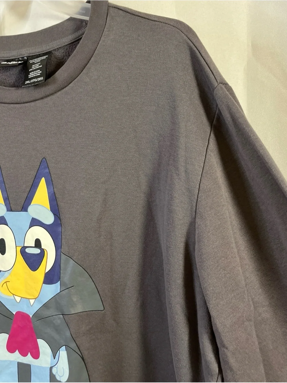 BLUEY Vampire Halloween Sweatshirt Men's Size XXL Crewneck Charcoal Gray